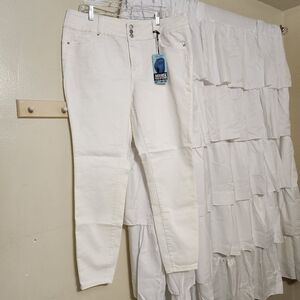 White Skinny Jeans Stretch Plus Size 18 New Wax Butt I Love You